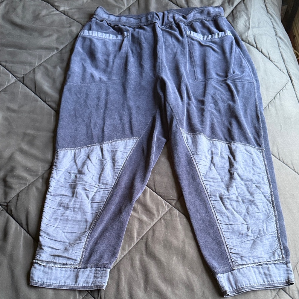 FP Movement by Free People M Navy Blue Mixed-Media Joggers